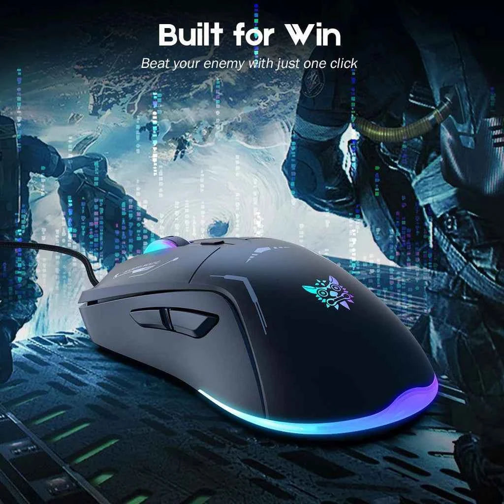 Onikuma CW917 Wired USB Gaming Mouse with RGB Modes, 4 Adjustable DPI Up to 3600, 6 Buttons