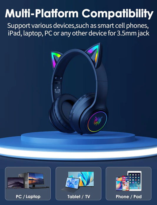 Onikuma B90 Kitty Edition Bluetooth Wireless Headphones