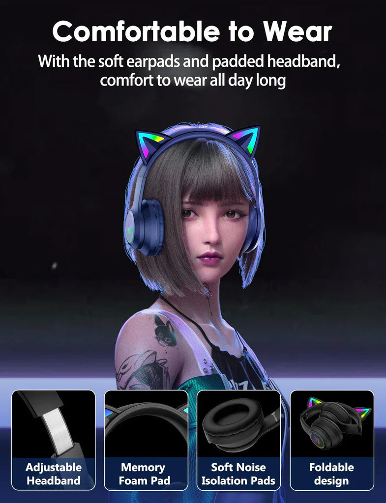 Onikuma B90 Kitty Edition Bluetooth Wireless Headphones