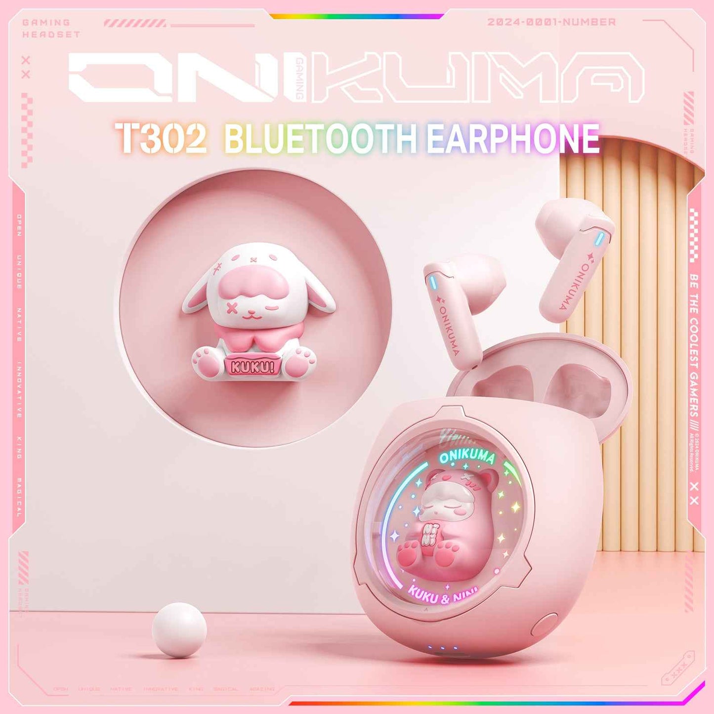ONIKUMA T302 interchangeable Doll Space Capsule Wireless Bluetooth TWS Earbuds