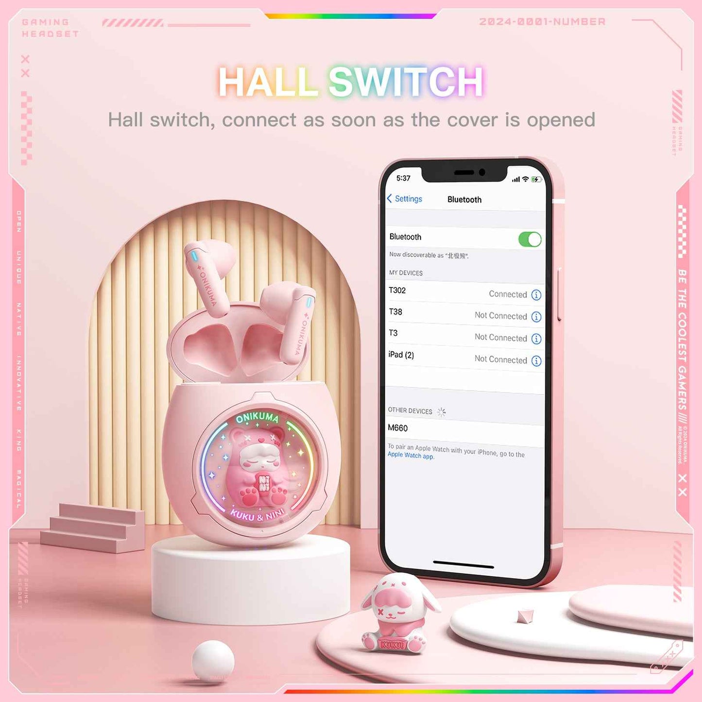 ONIKUMA T302 interchangeable Doll Space Capsule Wireless Bluetooth TWS Earbuds