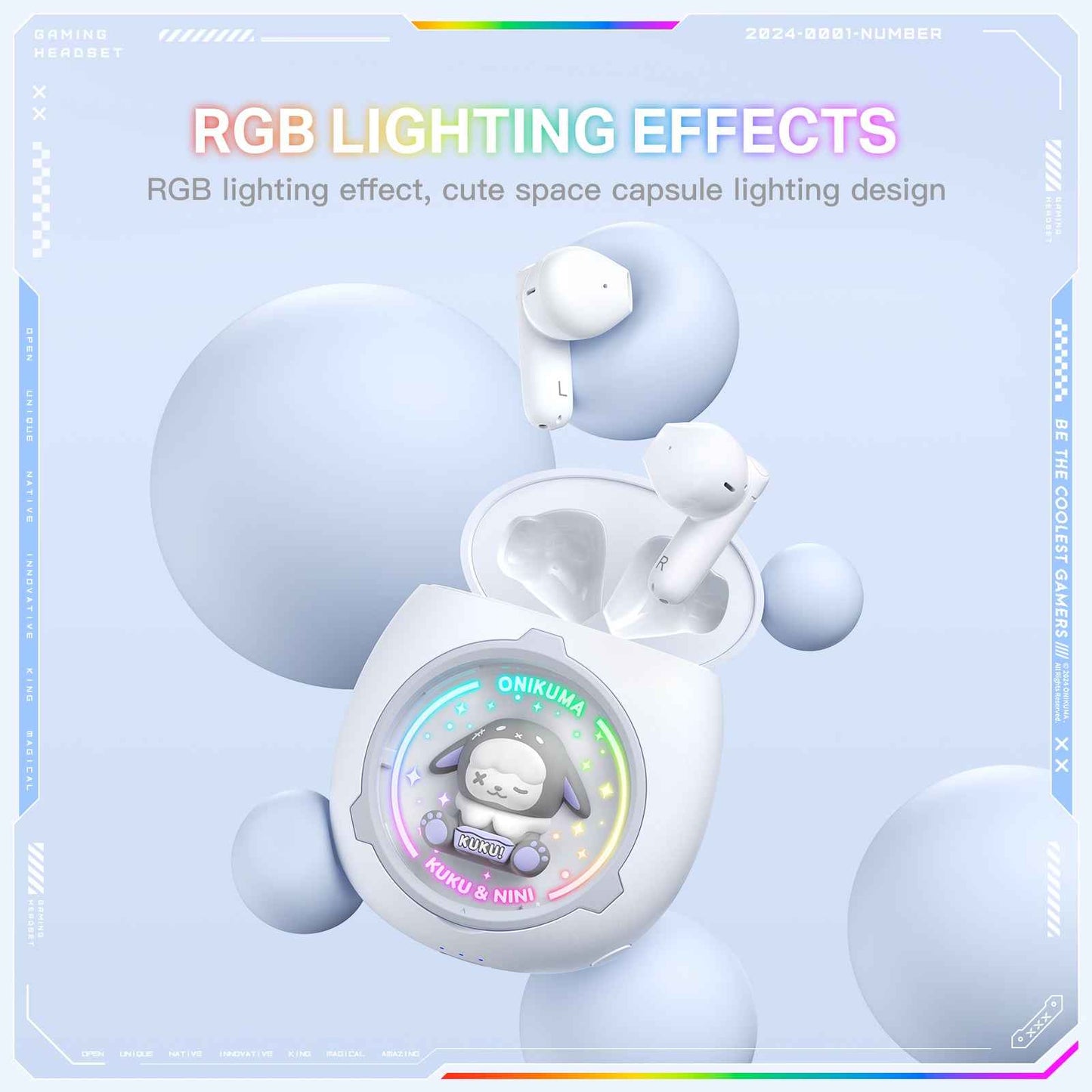 ONIKUMA T302 interchangeable Doll Space Capsule Wireless Bluetooth TWS Earbuds