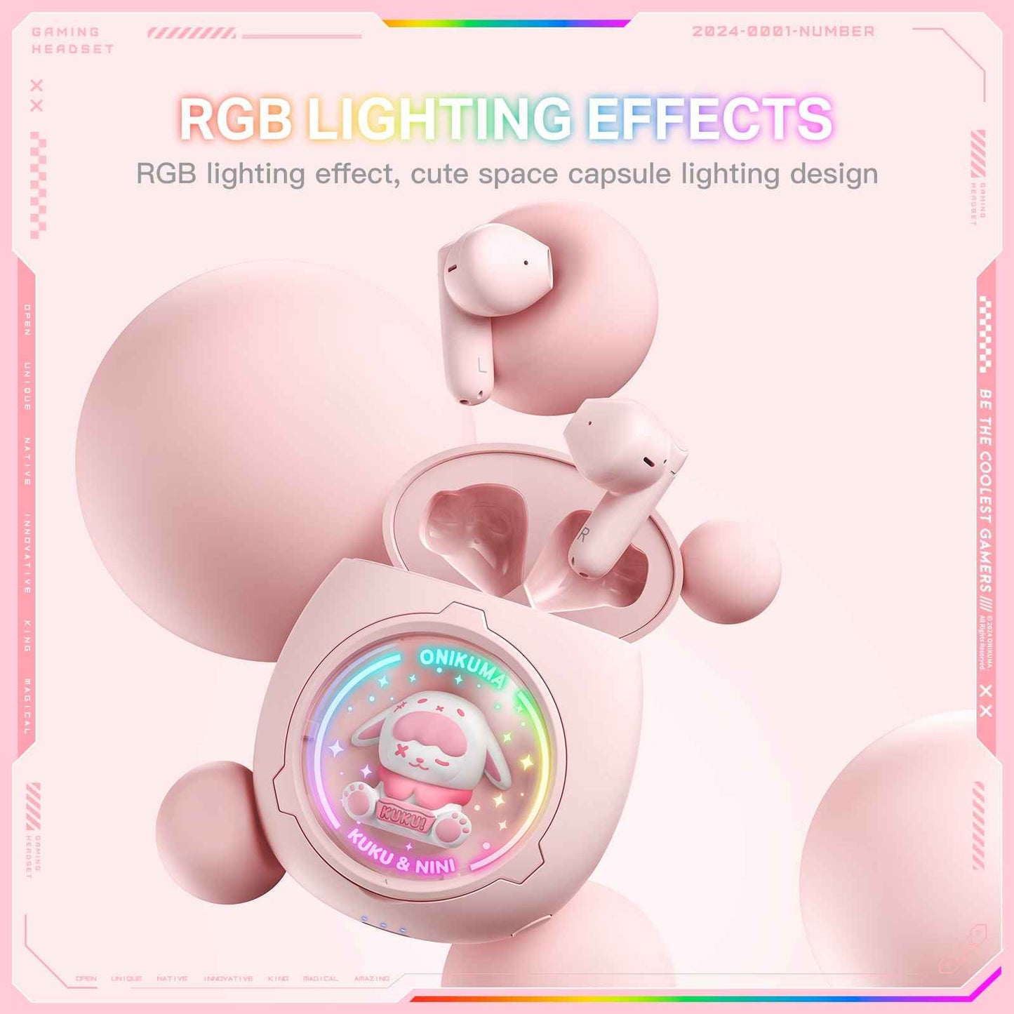 ONIKUMA T302 interchangeable Doll Space Capsule Wireless Bluetooth TWS Earbuds