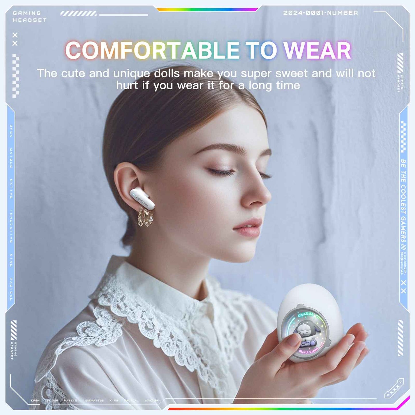 ONIKUMA T302 interchangeable Doll Space Capsule Wireless Bluetooth TWS Earbuds