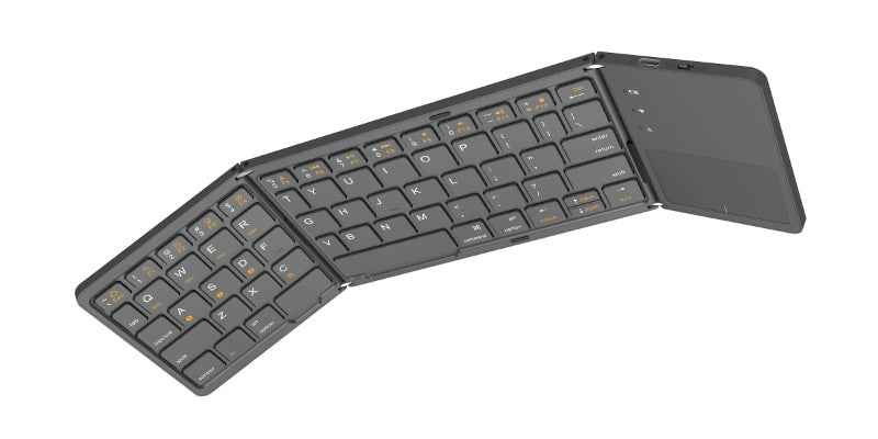 Premium Build Bluetooth Foldable Keyboard, Slim and Compact Energy-saving with Touchpad