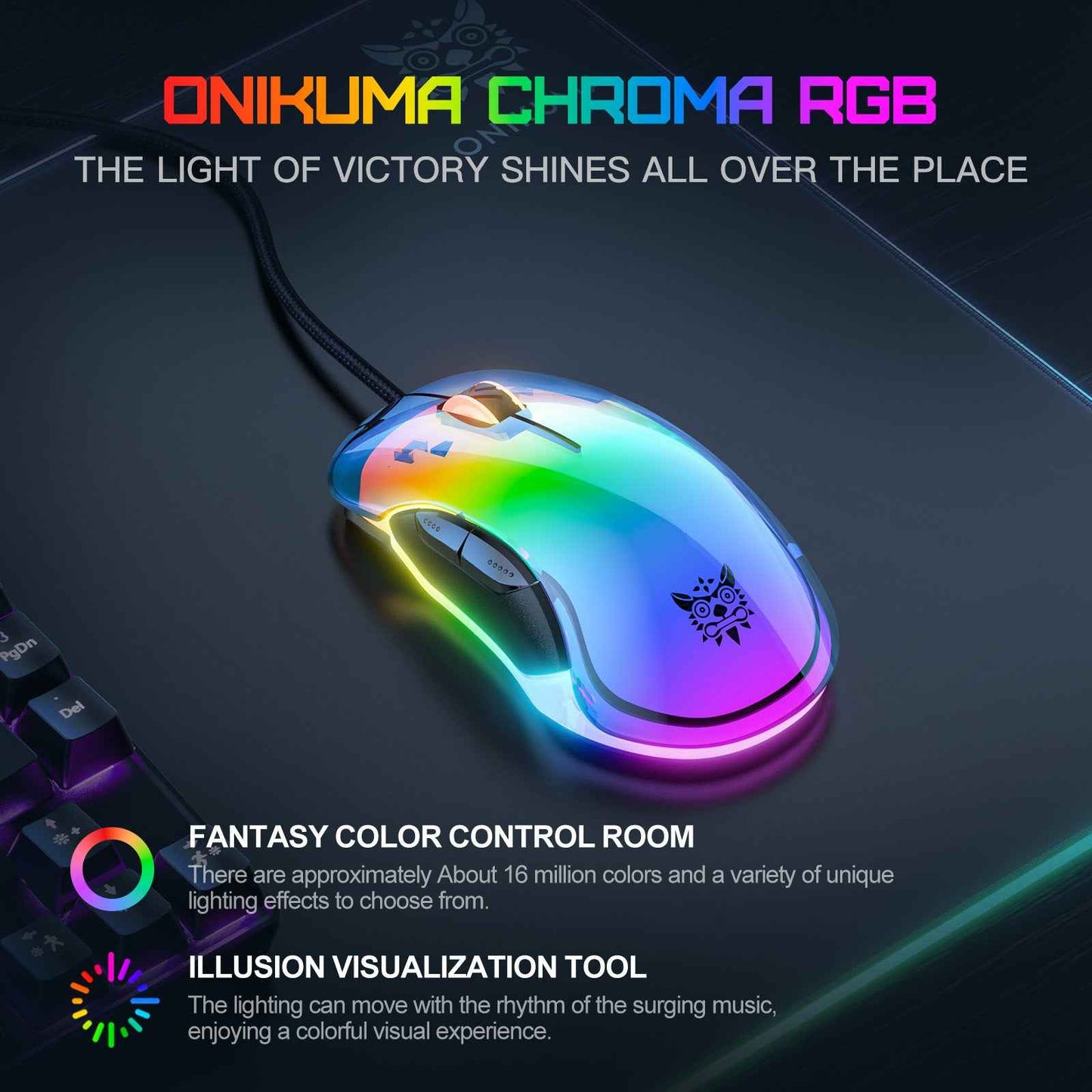 ONIKUMA CW925 Wired Game Mouse Adjustable 12800 DPI - Chroma RGB