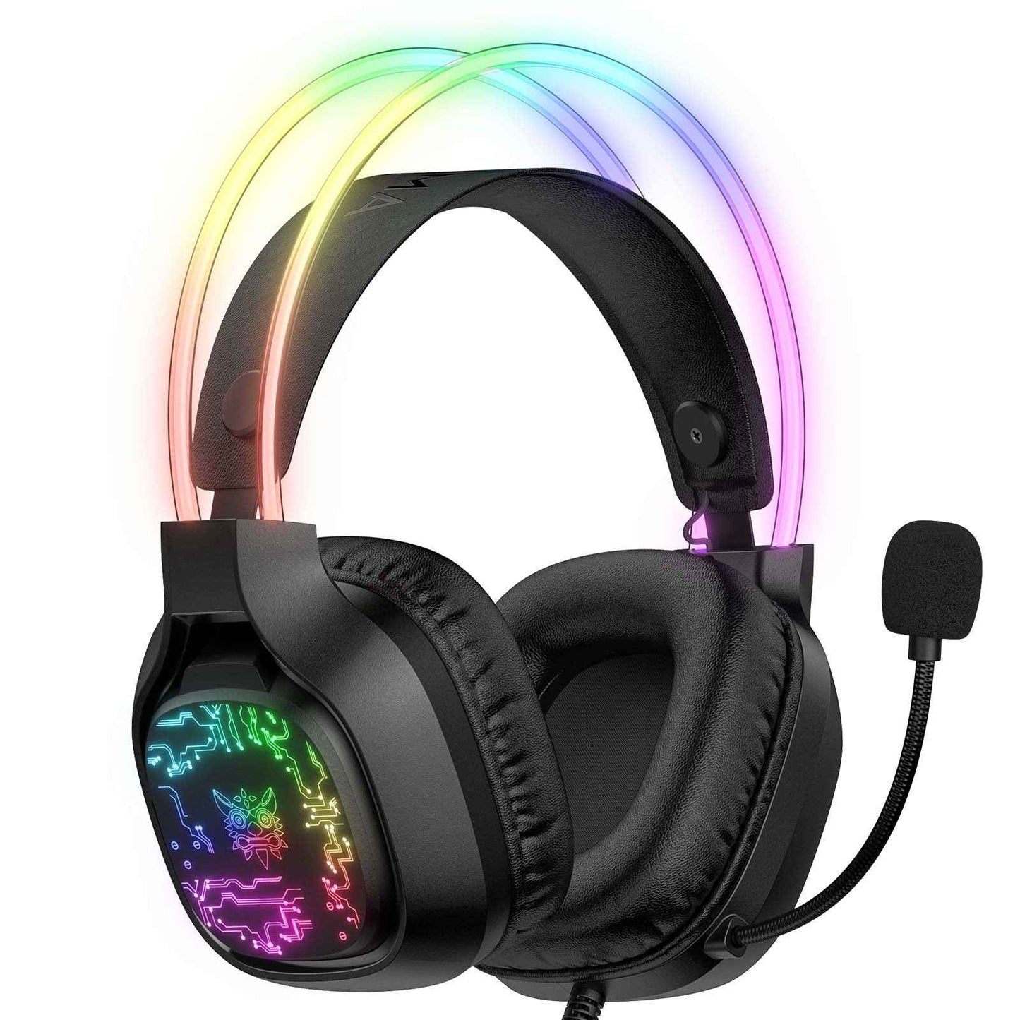 ONIKUMA X22 USB + 3.5mm Cool RGB Dynamic Light Wired Gaming Headset with Mic, Cable 1.8m