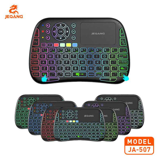 JA-507 Mini RGB Backlit Android Mini Keyboard w/Trackpad - 2.4G/Bluetooth plus IR Blaster