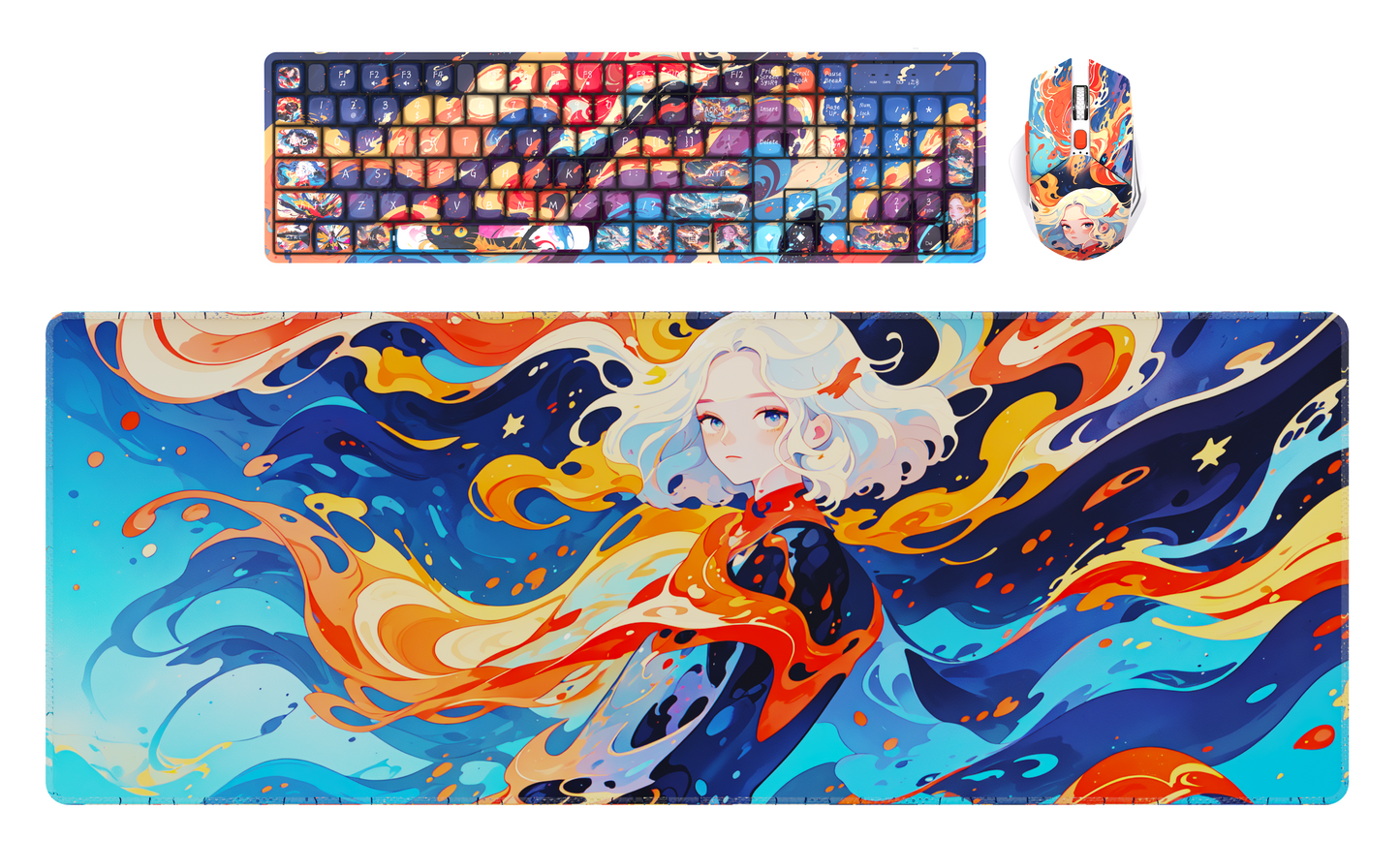 Wired Gaming RGB Keyboard Mouse Combo + Mousepad- 5 Unique Printed Designs