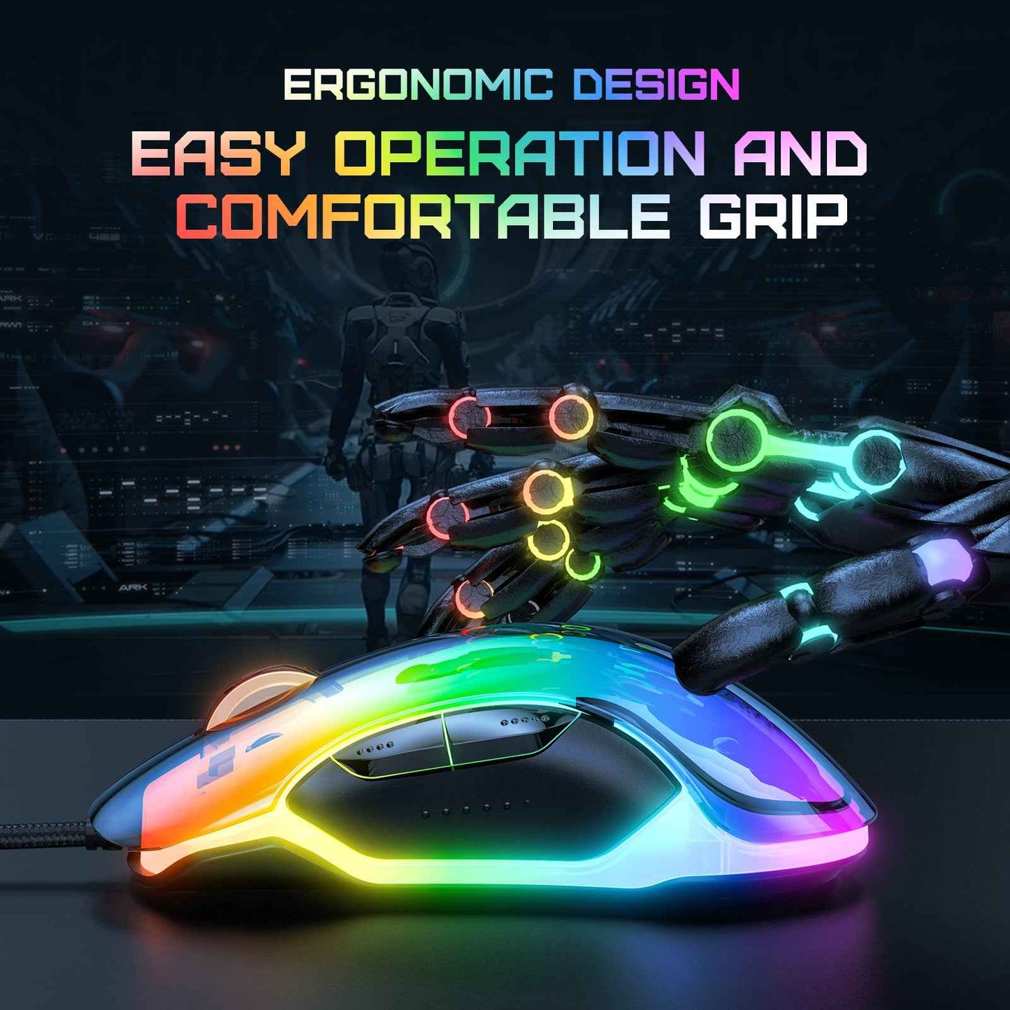 ONIKUMA CW925 Wired Game Mouse Adjustable 12800 DPI - Chroma RGB