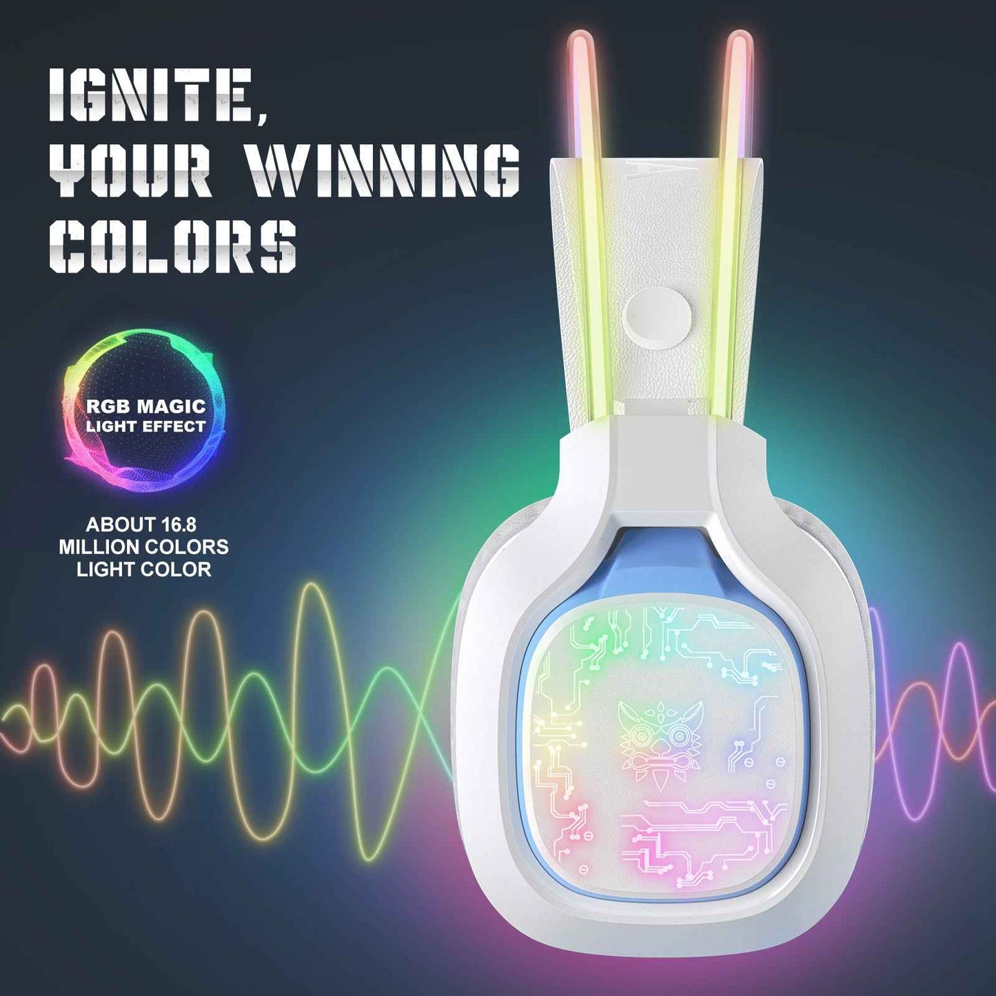 ONIKUMA X22 USB + 3.5mm Cool RGB Dynamic Light Wired Gaming Headset with Mic, Cable 1.8m