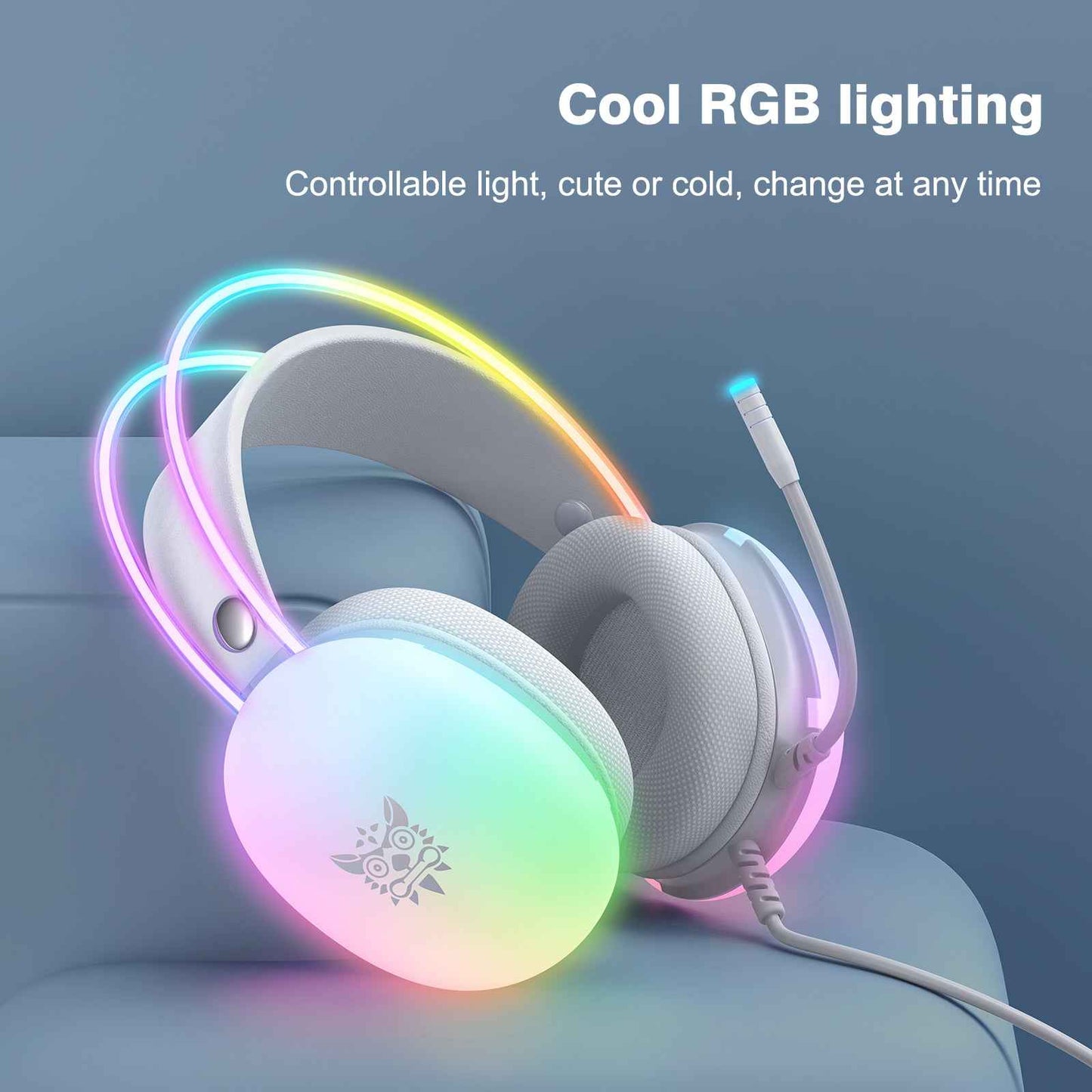 ONIKUMA X25 RGB Gaming Headset, 3D stereo sound, Intelligent deep noise reduction-PC/XBOX/PLAYSTATION/SWITCH
