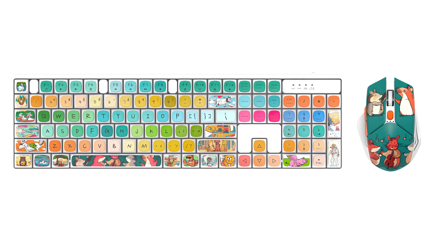 Wired Gaming RGB Keyboard Mouse Combo + Mousepad- 5 Unique Printed Designs