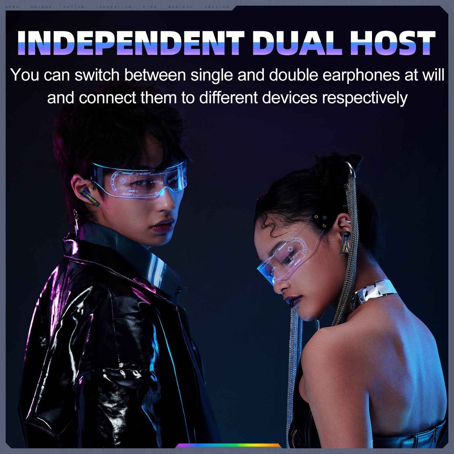 ONIKUMA T27 Dual-Mode RGB Wireless Bluetooth/2.4ghz Earbuds Headphones