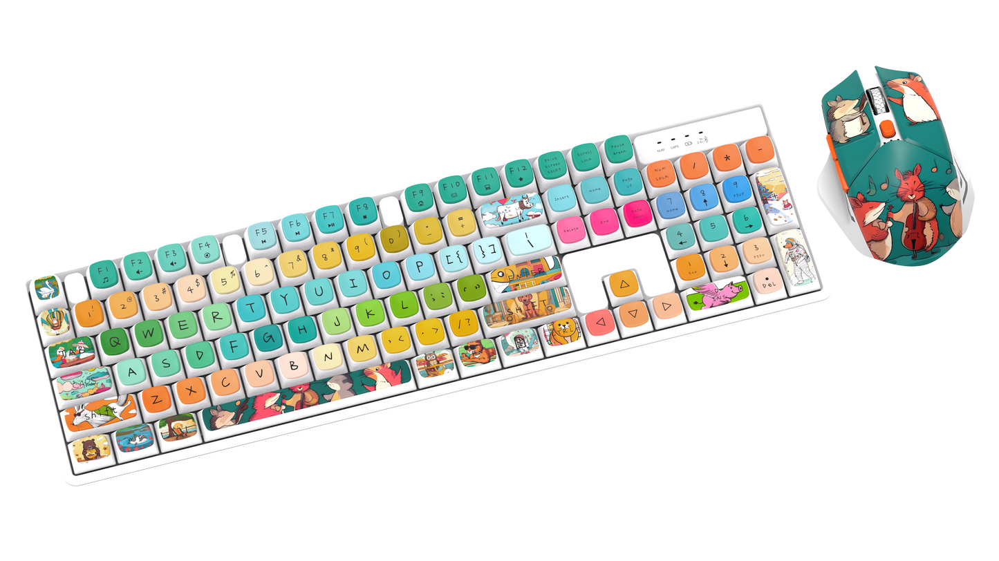 Wired Gaming RGB Keyboard Mouse Combo + Mousepad- 5 Unique Printed Designs - TechnRest