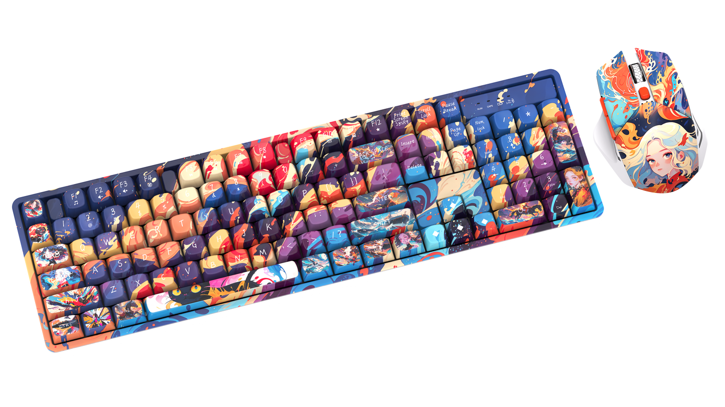 Wired Gaming RGB Keyboard Mouse Combo + Mousepad- 5 Unique Printed Designs