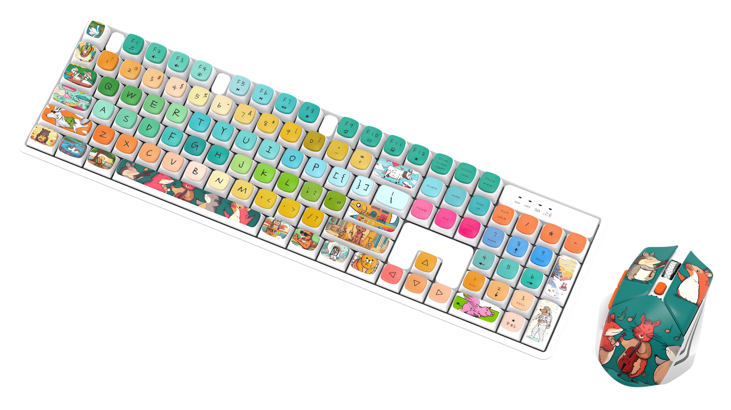 Wired Gaming RGB Keyboard Mouse Combo + Mousepad- 5 Unique Printed Designs - TechnRest