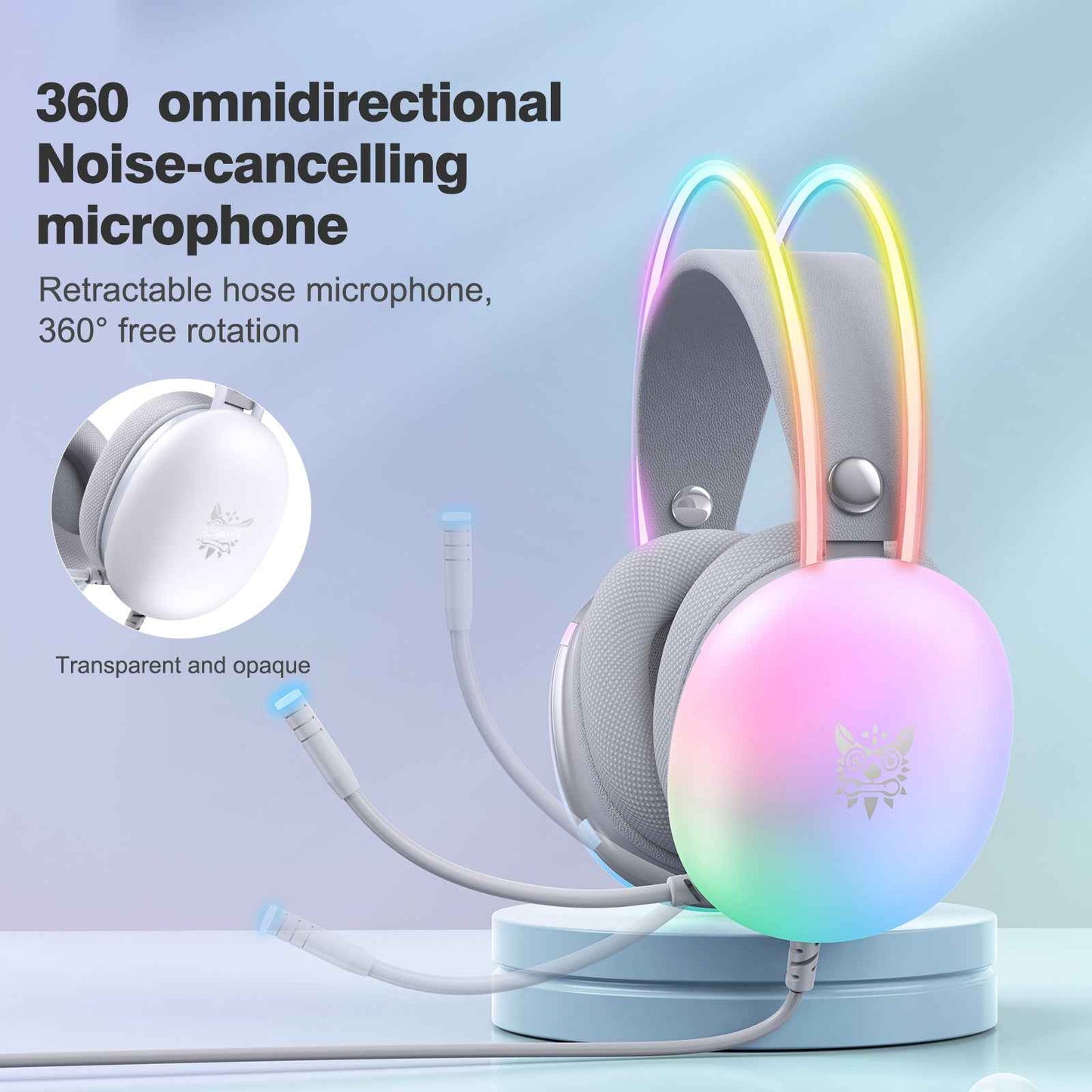 ONIKUMA X25 RGB Gaming Headset, 3D stereo sound, Intelligent deep noise reduction-PC/XBOX/PLAYSTATION/SWITCH
