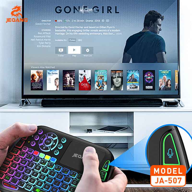 JA-507 Mini RGB Backlit Android Mini Keyboard w/Trackpad - 2.4G/Bluetooth plus IR Blaster