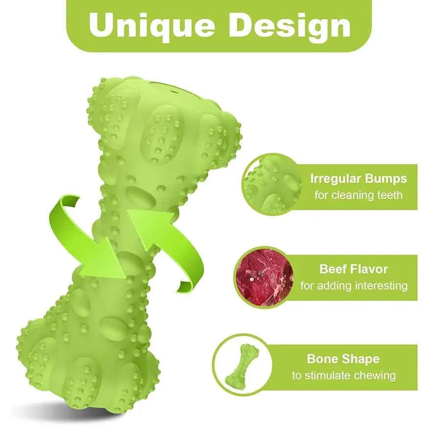 PcEoTllar Interactive Dog Chew Toy for Aggressive dog, Squeaky Treat Dispensing Enrichment Toy
