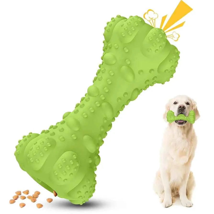 PcEoTllar Interactive Dog Chew Toy for Aggressive dog, Squeaky Treat Dispensing Enrichment Toy