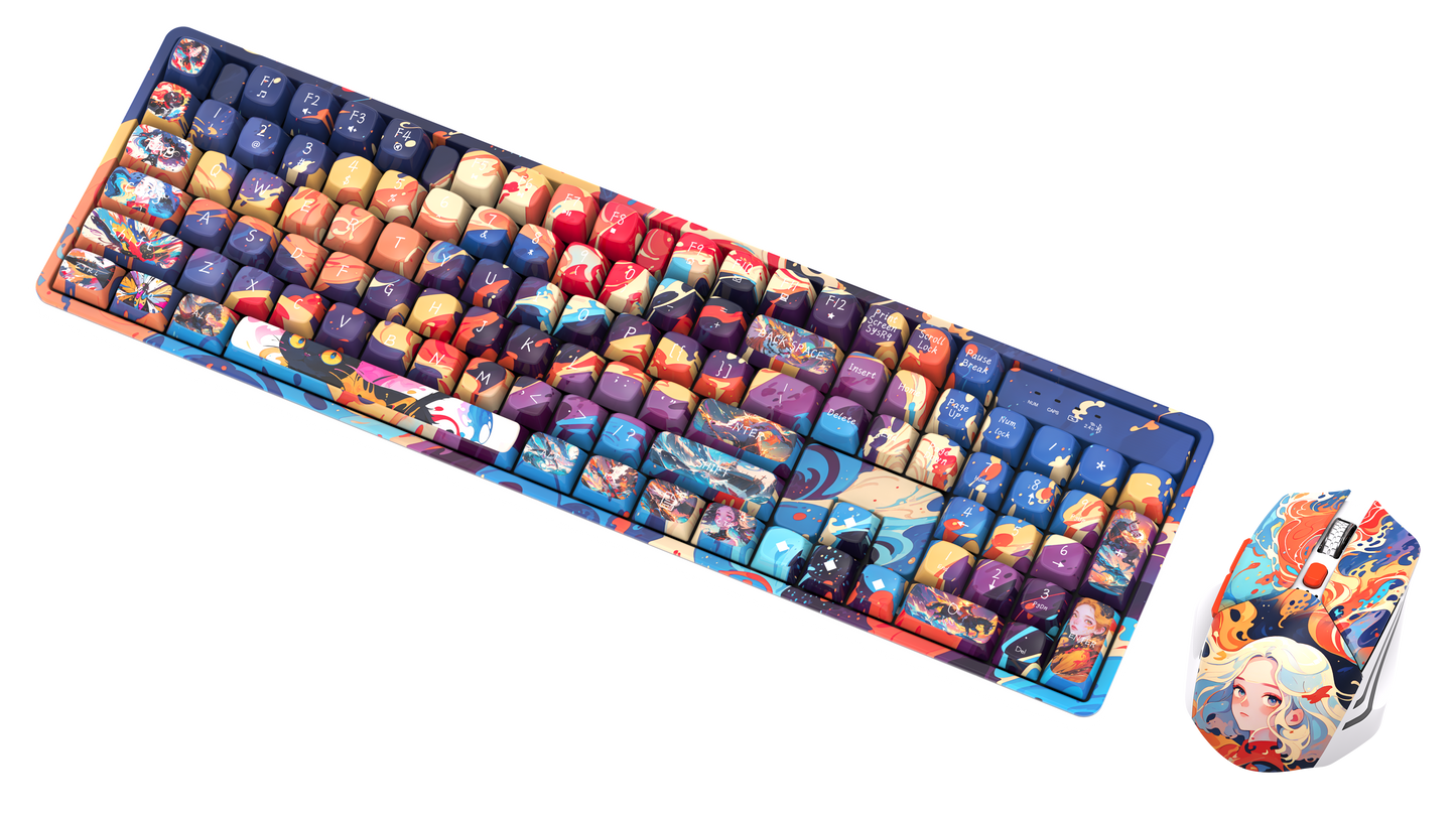 Wired Gaming RGB Keyboard Mouse Combo + Mousepad- 5 Unique Printed Designs