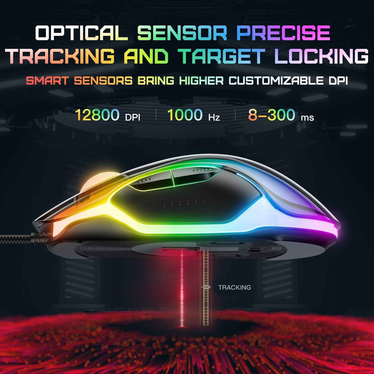 ONIKUMA CW925 Wired Game Mouse Adjustable 12800 DPI - Chroma RGB
