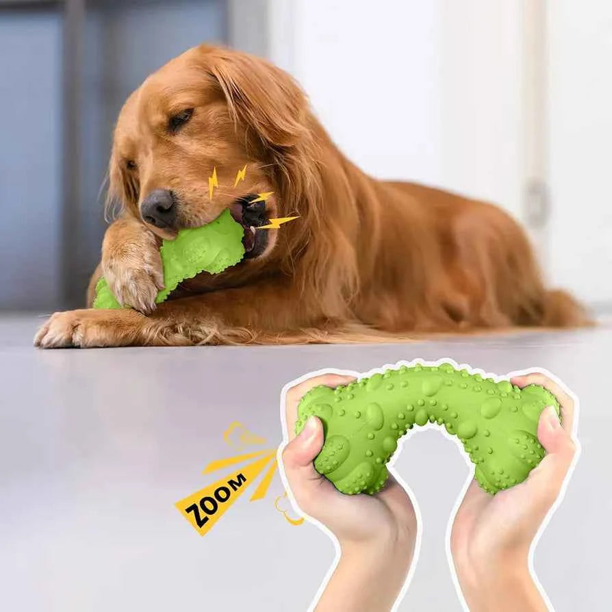 PcEoTllar Interactive Dog Chew Toy for Aggressive dog, Squeaky Treat Dispensing Enrichment Toy