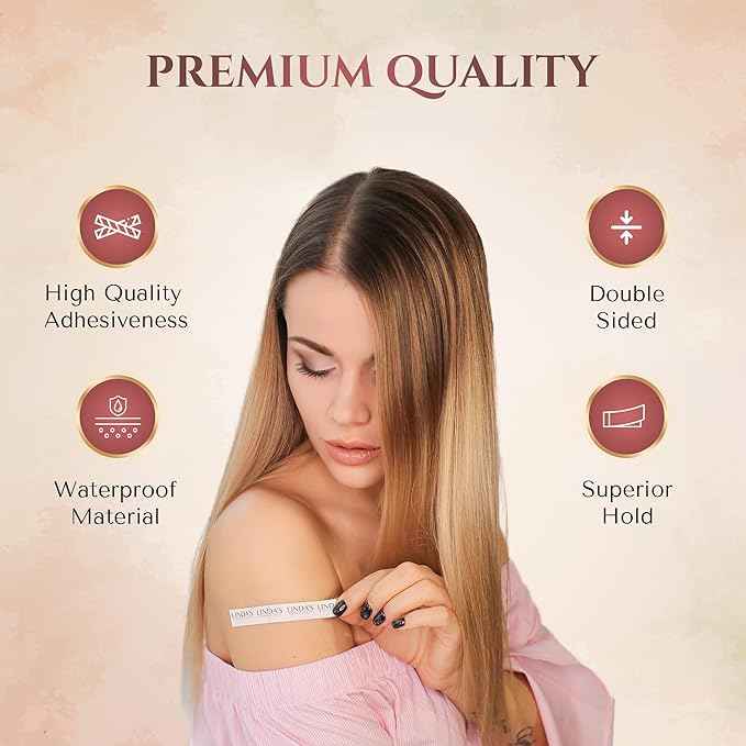 LUMORIA Fashion Tape (75 Pack) Double Sided Body Tape for Clothes, Suitable for All Fabric and Sensitive Skin, Extra Adhesive with Travel Tin