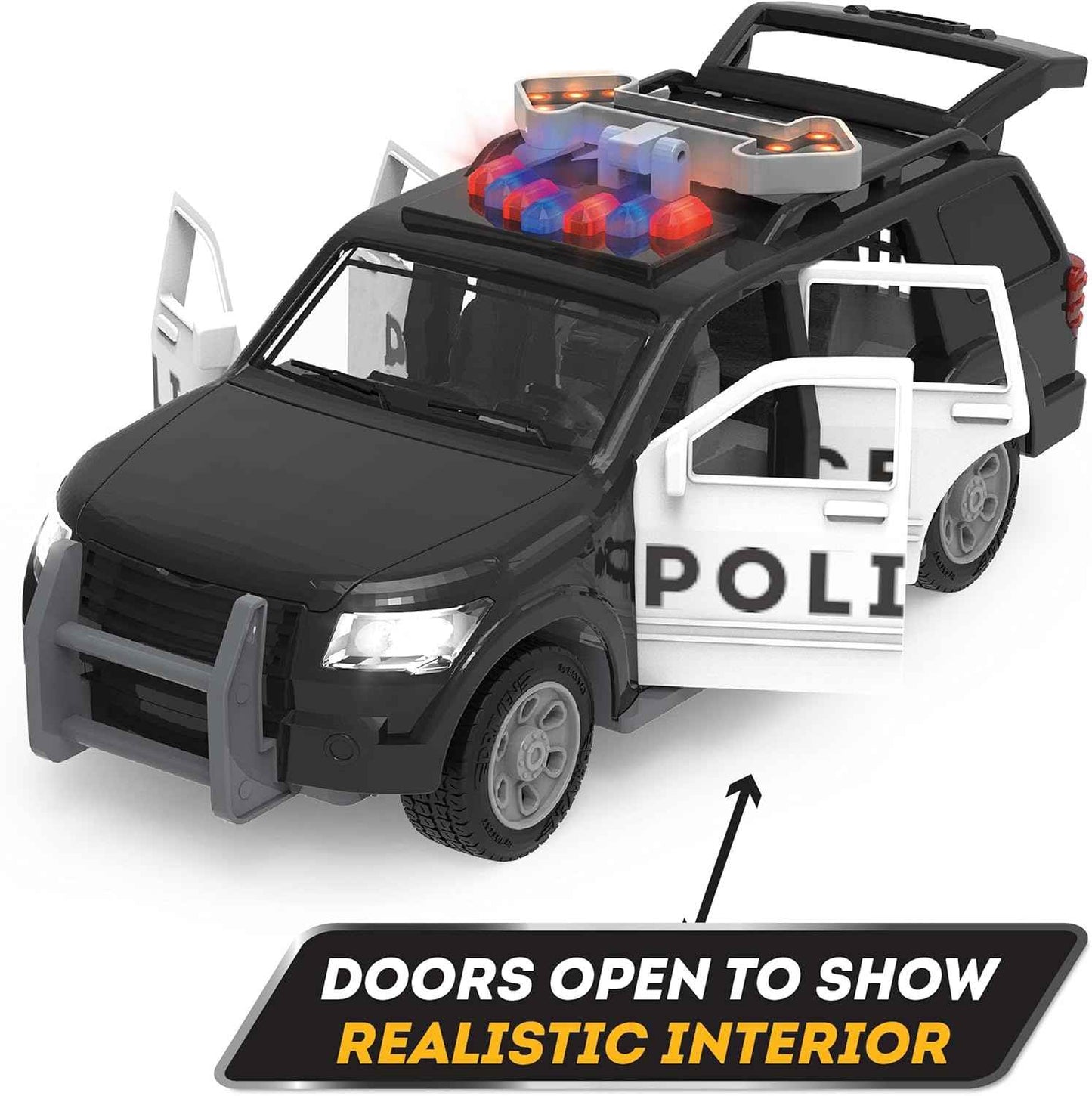 DRIVEN by Battat - Micro Police SUV - Toy Car with Lights and Sound