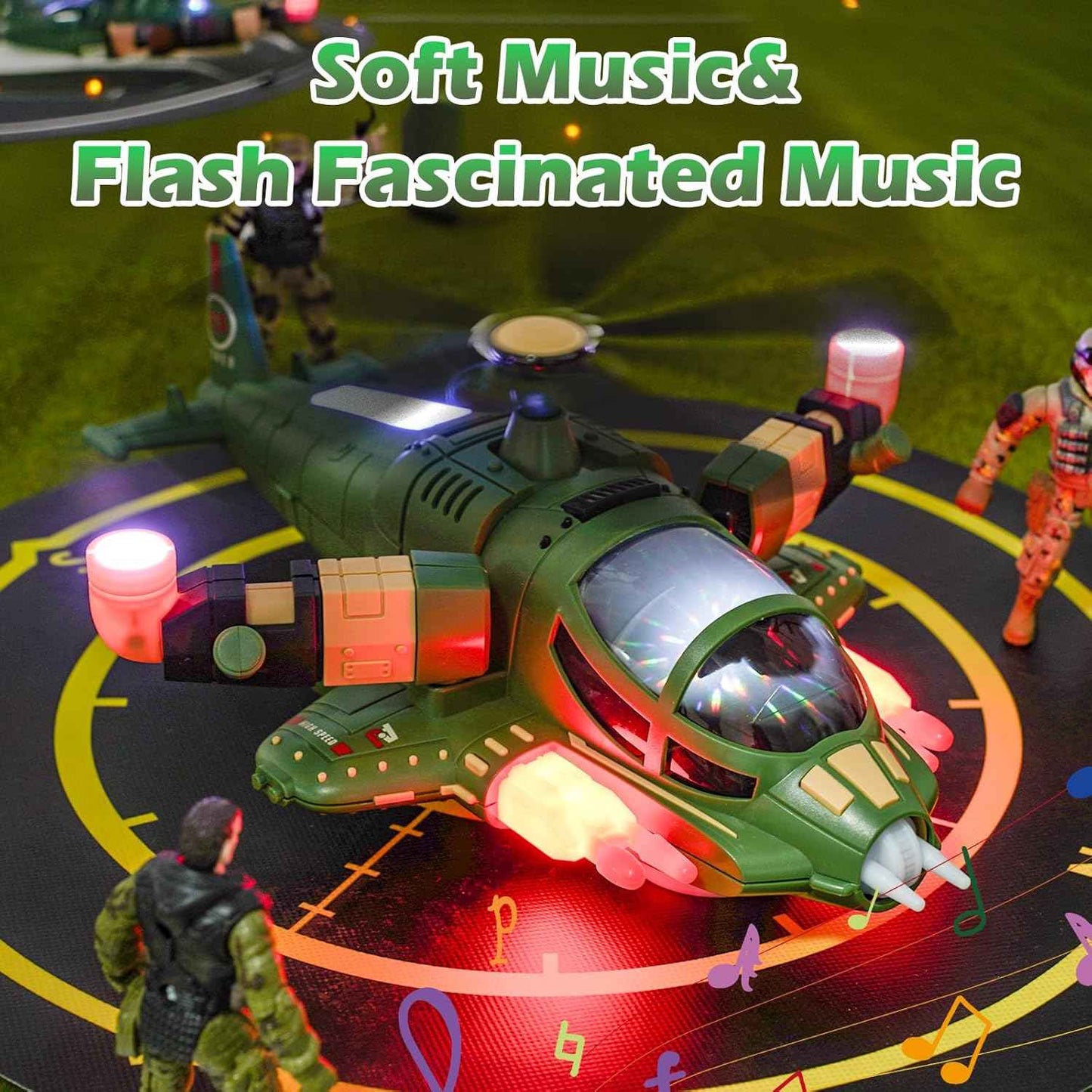 Helicopter Toy for Kids, Rotating Propeller with sound & Light, 360° Freedom & Automatic Obstacle Avoidance