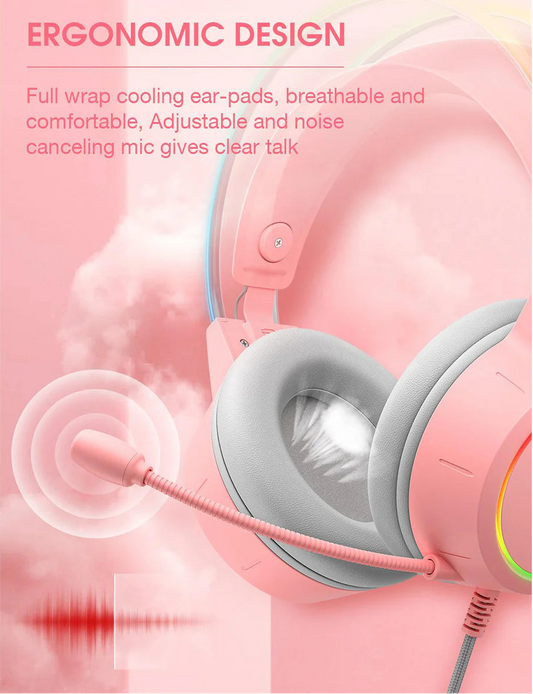 ONIKUMA X15 PRO RGB Gaming Headset – Transparent Light Beam, 50mm Drivers, Noise-Reduction Mic, Wired 3.5mm Gaming Headphones for PC, PS5, PS4, Xbox & Switch