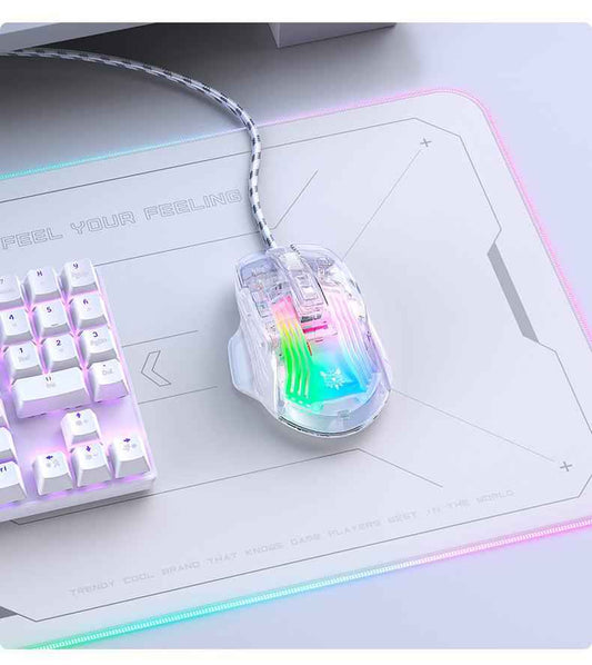 ONIKUMA CW923 Wired RGB Gaming Mouse, 12800 DPI Esports, Transparent Shell