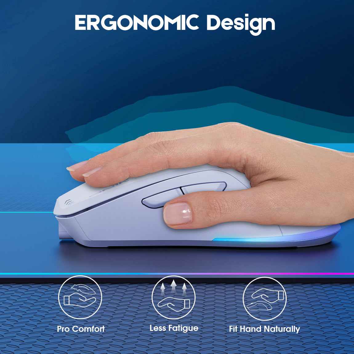 ONIKUMA CW917 Gaming Wireless 2.4ghz Mouse RGB Backlit Lighting, 4800 DPI