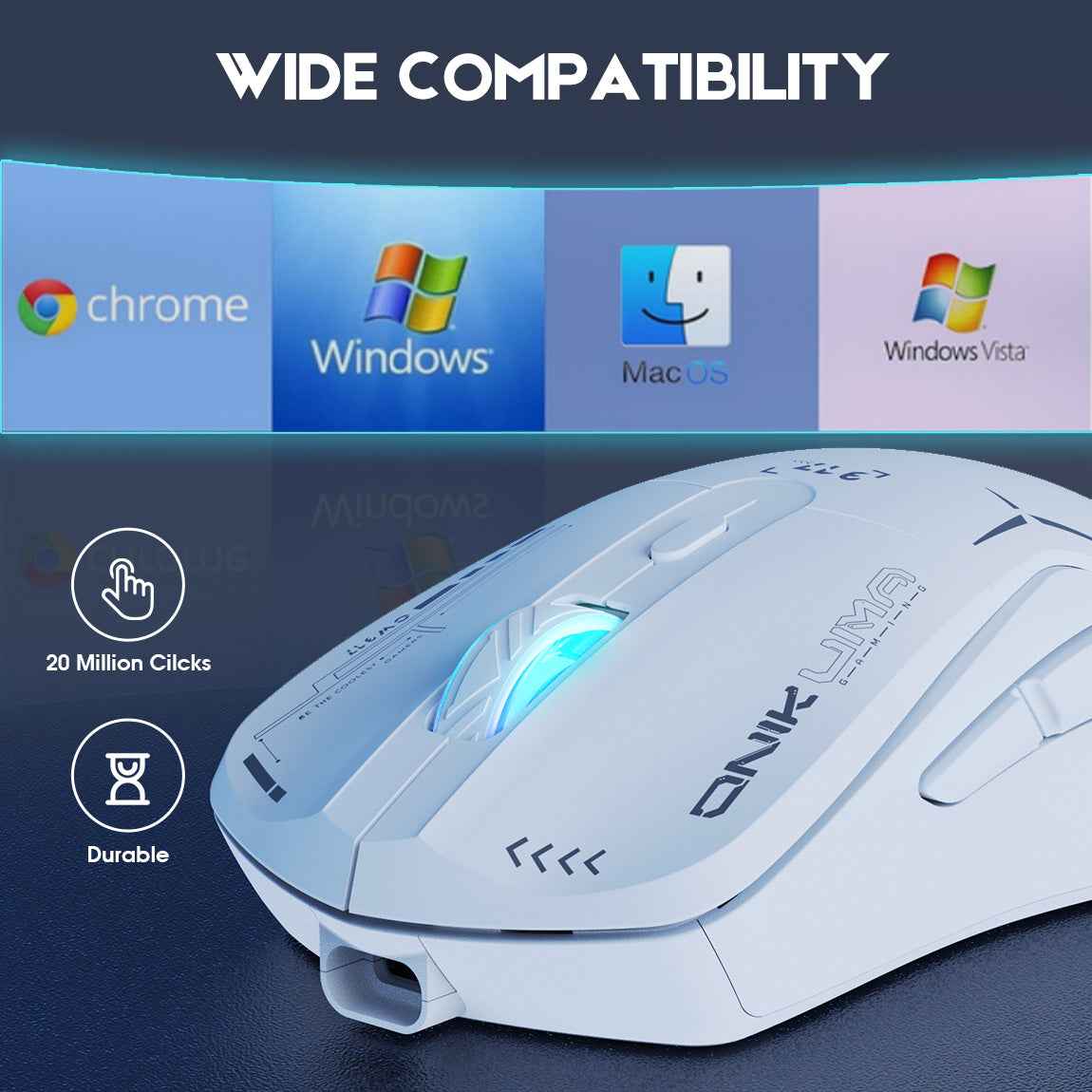 ONIKUMA CW917 Gaming Wireless 2.4ghz Mouse RGB Backlit Lighting, 4800 DPI