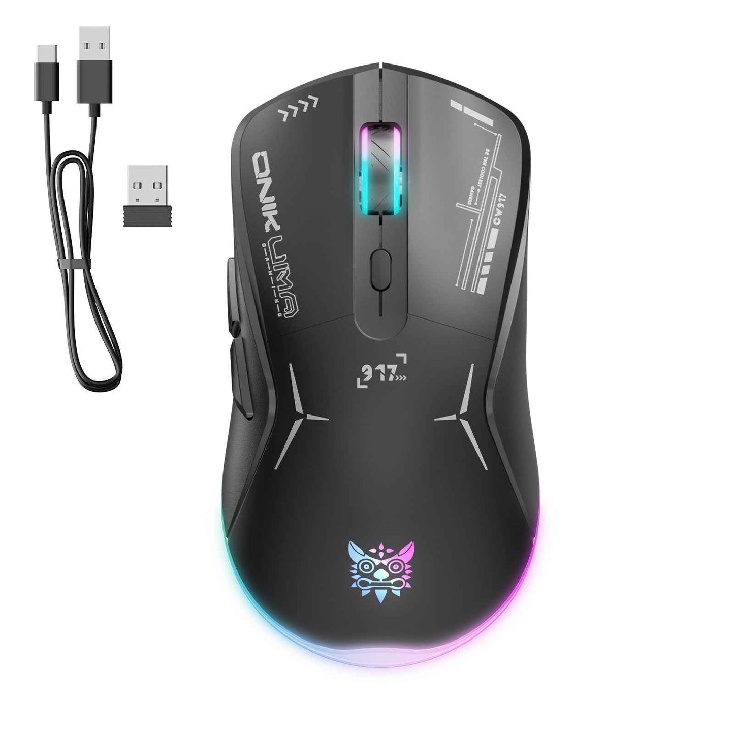 ONIKUMA CW917 Gaming Wireless 2.4ghz Mouse RGB Backlit Lighting, 4800 DPI