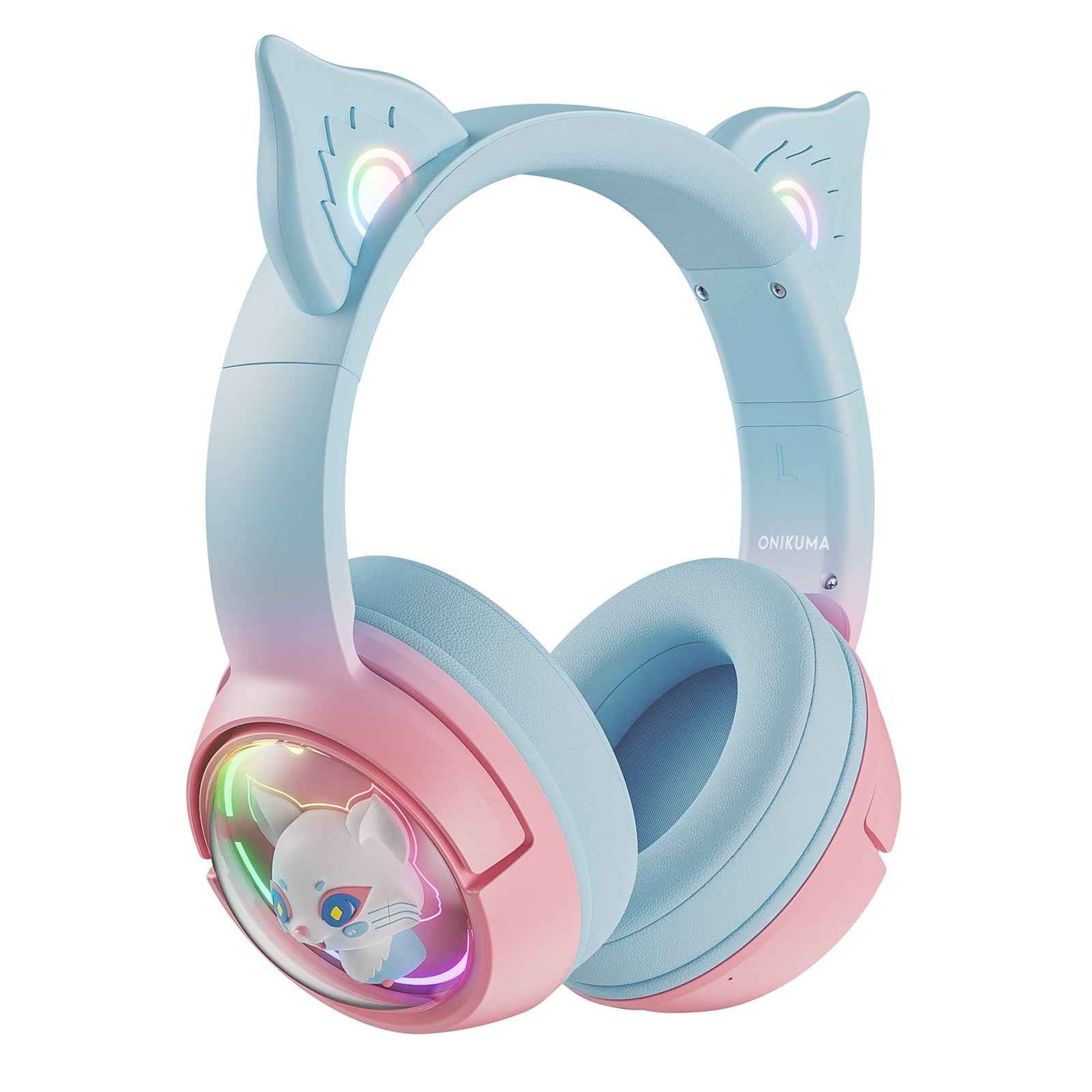 ONIKUMA B5 RGB Cat Ear 2.4g/Bluetooth Wireless Gaming Headset- Cute Pet Capsule Design