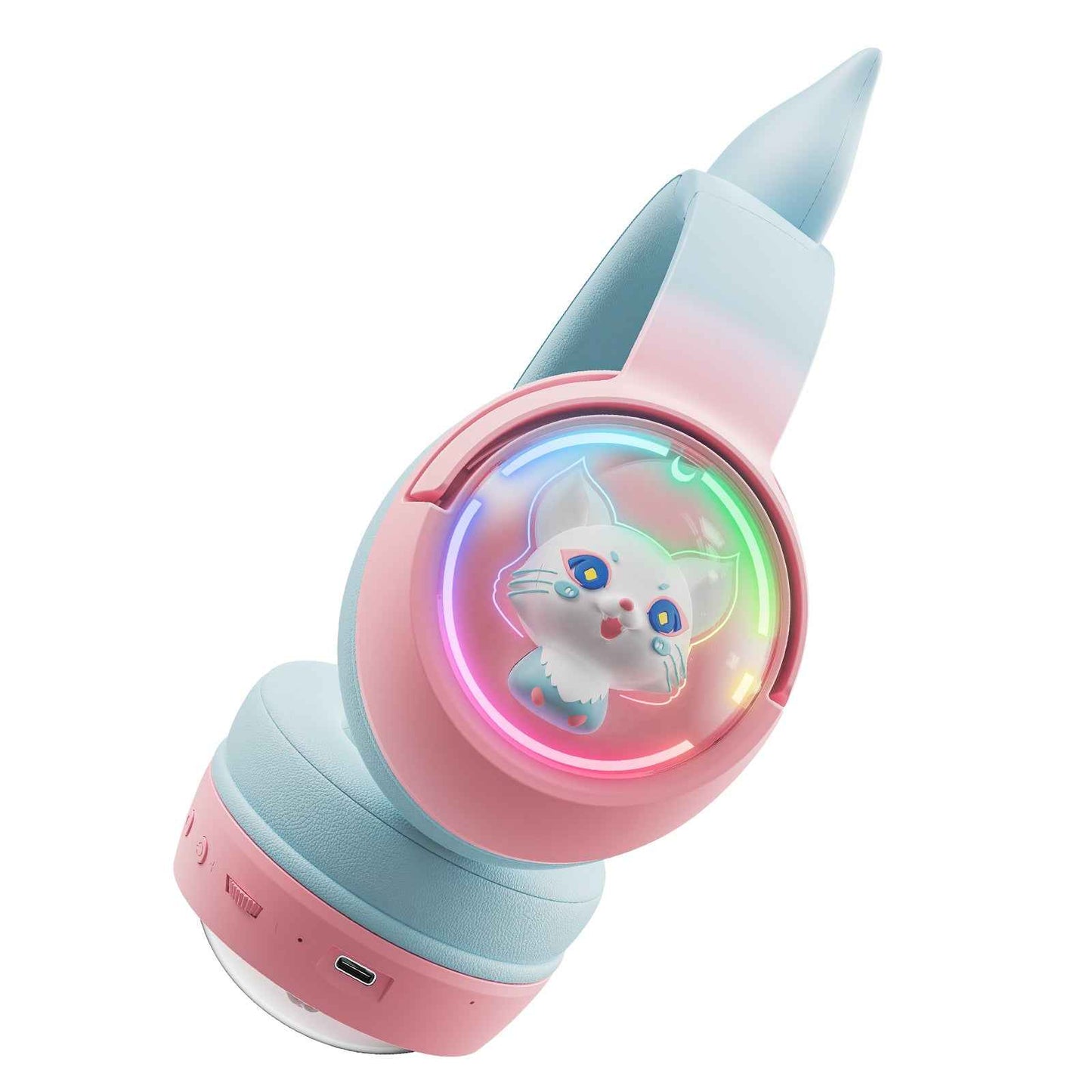 ONIKUMA B5 RGB Cat Ear 2.4g/Bluetooth Wireless Gaming Headset- Cute Pet Capsule Design