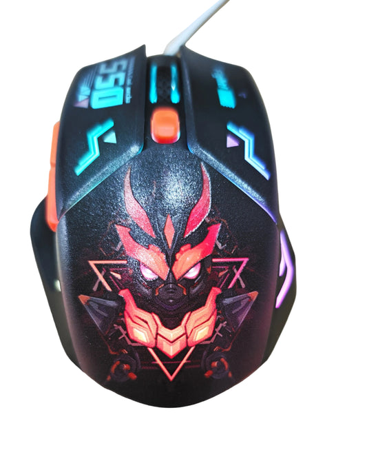 Indena G-550-EL Wired Gaming Mouse - 6400 DPI- RGB LED - 3 Cool Designs- MECHA ROBOT