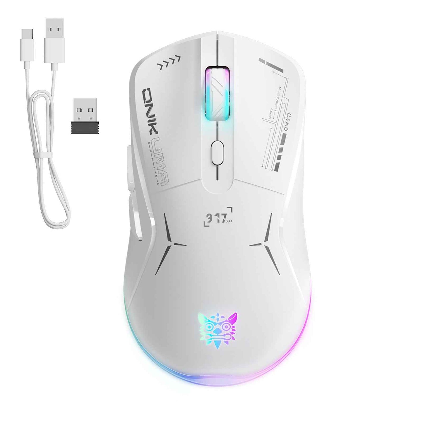 ONIKUMA CW917 Gaming Wireless 2.4ghz Mouse RGB Backlit Lighting, 4800 DPI