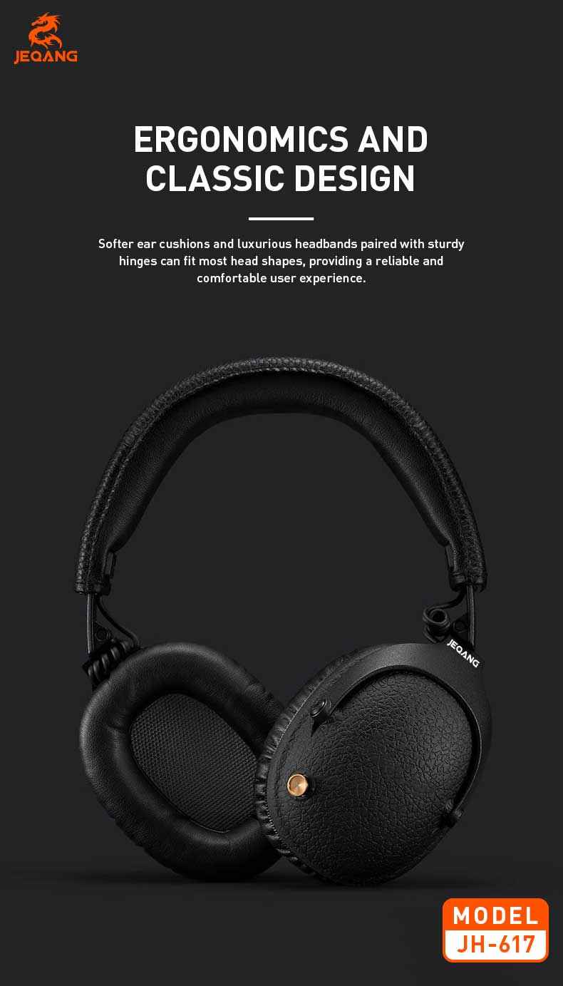 JH-617 Wireless Bluetooth ANC Over-Head Headphones - *Dynamic 40mm Coil*