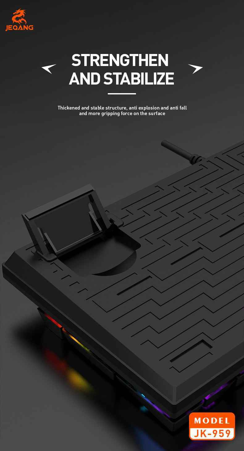 JK-959 104-Keys WIRED Mechanical Keyboard - RGB Lighting