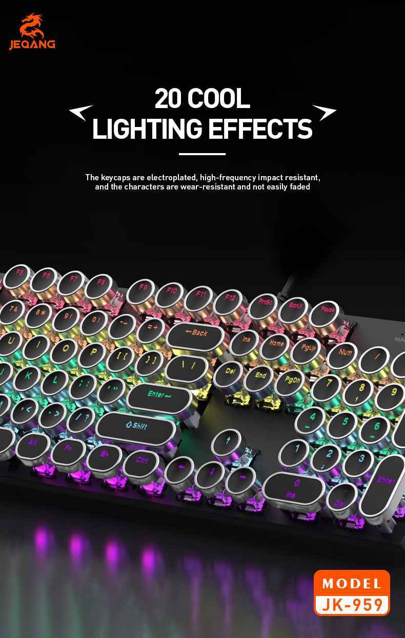 JK-959 104-Keys WIRED Mechanical Keyboard - RGB Lighting