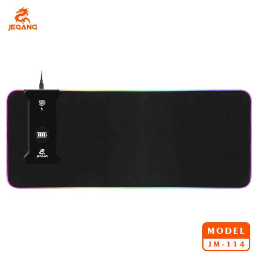 Gaming RGB Mousepad with Non-Slip Design and integrated Wireless Charging Pad