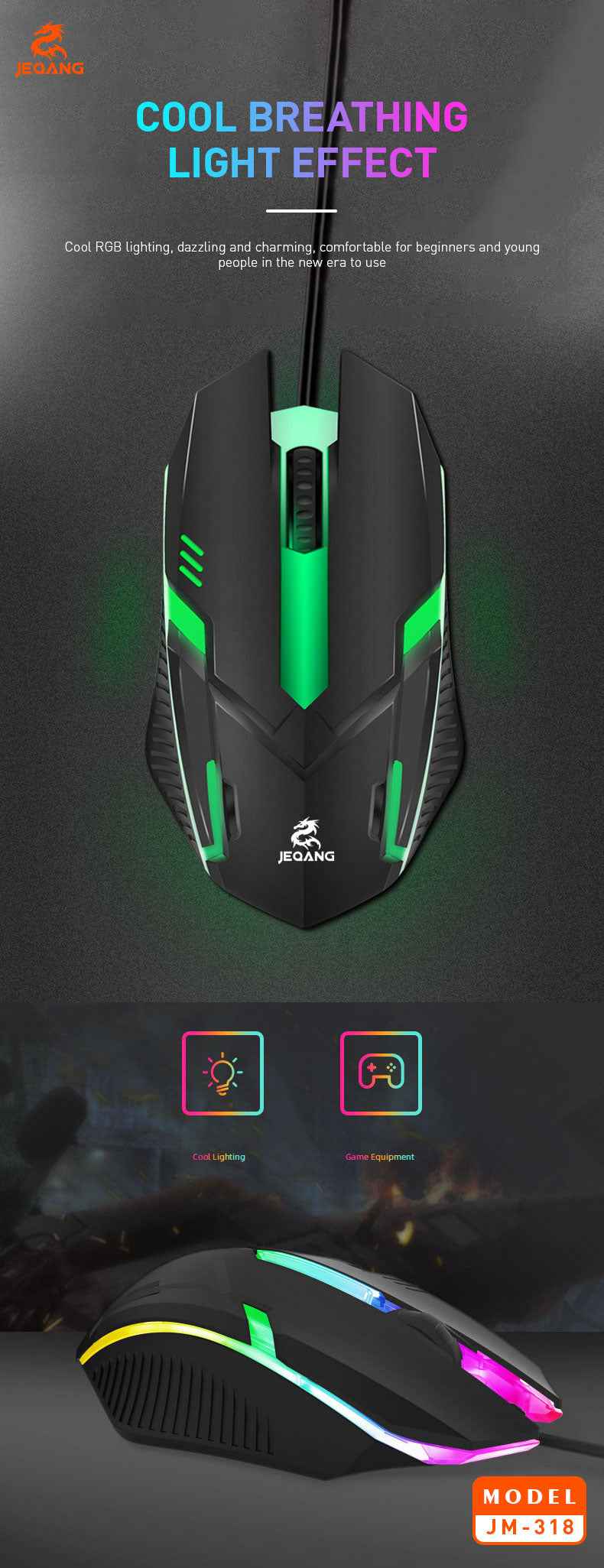JM-318 LED WIRED GAMING MOUSE