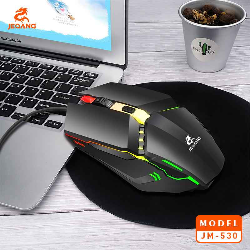 JM-530 Optical Wired USB Mouse Colourful Backlit Lighting - 800-1200-1600 dpi