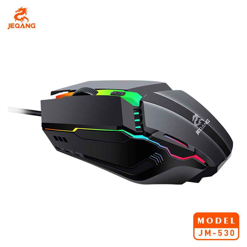 JM-530 Optical Wired USB Mouse Colourful Backlit Lighting - 800-1200-1600 dpi