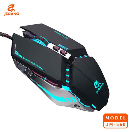 JM-560 7D Wired USB Gaming Mouse - Strong Build- up to 3200DPI