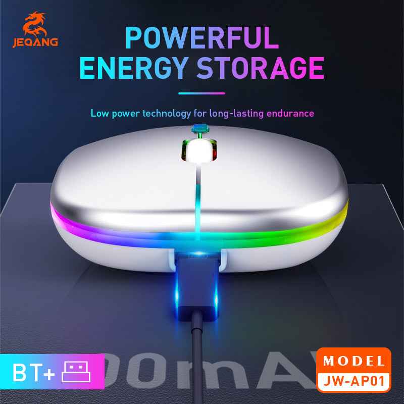 JW-AP01 Mini Rechargeable Optical Mouse Dual-Mode- Backlit Illuminated