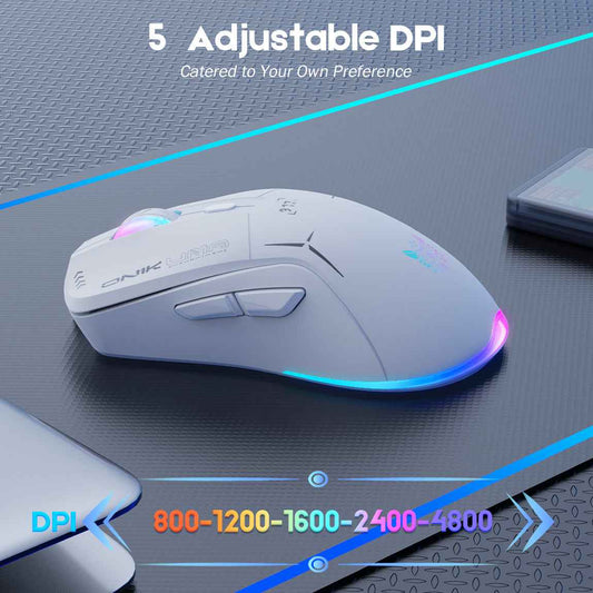 ONIKUMA CW917 Gaming Wireless 2.4ghz Mouse RGB Backlit Lighting, 4800 DPI